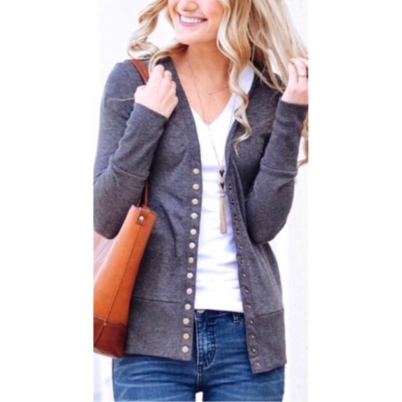 Sweaters - 🖤Host Pick🖤 Charcoal Knit Cardigan